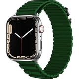 CoverZone Apple Watch Ultra Uyumlu 49 mm Parçalı Çizgili Tasarım Denouement Kayış Koyu Yeşil Kordon