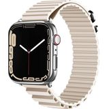 CoverZone Apple Watch Ultra Uyumlu 49 mm Parçalı Çizgili Tasarım Denouement Kayış Krem Kordon