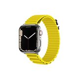 CoverZone Apple Watch Ultra Uyumlu 49 mm Parçalı Çizgili Tasarım Denouement Kayış Sarı Kordon