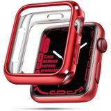 Coverzone Apple Watch uyumlu Ön ve Arka Metal Çerçeve Mıknatıs ile Birbine Bağlanır 360 Derece Koruma Watch Seri 1 2 3 4 5 6 7 8 SE Ultra 38mm 40mm 42mm Kasa Koruma Bumper Çerçeve (38mm Kırmızı)