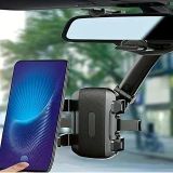 Coverzone Araba Dikiz Aynası İçin Cep Telefonu Tutucu 360 Derece Dönebilen Ayarlanabilir Çok Fonksiyonlu Kolay Montaj