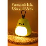 Coverzone Avokado Tasarımlı Gece Lambası 3 Kademeli Işık Rgb Mod Usb Şarjlı Silikon Bebek Uyku Işığı