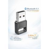 Coverzone Bluetooth 5.1 Mini Usb Adaptör 2.4Ghz 3.0 Mbps Kablosuz Alıcı Dongle Laptop Pc Dönüştürücü Dh8