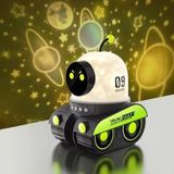 Coverzone Bluetooth Hoparlörlü Robot Araba Gece Lambası Projeksiyon | USB Şarjlı Yıldızlı Gökyüzü Projektör, Çocuk Odası Işık Efekti, Renk Değiştiren Uzay Temalı Gece Işığı | WH-E03