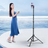 Coverzone Bluetooth Kumandalı Alüminyum Tripod Işık Standı 180 cm Telefon Tutucu Stand Yüksek Açı Çekim Canlı Yayın Selfie Video Ring Light Uyumlu Katlanabilir Profesyonel Çekim Ayağı | B18