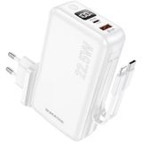 Coverzone Borofone 10000mAh Powerbank, Avrupa ve Amerika Adaptörlü Güç Bankası, iPhone ile Uyumlu Şarj Seviyesi Led Gösterli Kompak ve Modern Tasarım BJ39