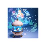 Coverzone Bunnys Carousel Projeksiyonlu Müzikli Gece Lambası Usb Tavşanlı Çocuk Odası | Wh-E11