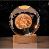 Coverzone Cam Küre Işıklı Göz Yormayan Rain Yağmur ve Bulut Motifli Masaüstü Aydınlatma Gece Lambası Dekoratif Çocuk Odası Salon Yatak Odası Lamba 6cm x 6cm (Rain) (Karahindiba)