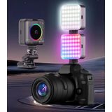Coverzone Cep Telefonu Çakarlı Dolgu Işık, Canlı Yayın Için Mini Taşınabilir Kısılabilir Yüksek Parlaklık RGB Selfie Işık Paneli, Kıskaçlı Telefon ve Notebook Tutucu, YouTuber Yayıncı Işığı D12S