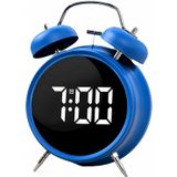 Coverzone Çift Çanlı Dijital Alarm Saati – 70dB Yüksek Sesli, LED Ekranlı, Sıcaklık ve Tarih Gösterimli, Sessiz Çalışma, Gece Işıklı, Sesle Kontrol, Retro & Modern Tasarım | HL-8891A (Mavi)