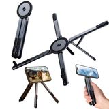 Coverzone Çok Fonksiyonlu Stand Cep Telefonu Notebook Tablet için, MagSafe ile Uyumlu, Yüksek Güçlü Mıknatıs, Alüminyum, Tablet ve Laptop için Ergonomik, 8 Yükseklik Kameli, E05, Gri