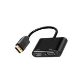 Coverzone Çoklayıcı Adaptör 2 in 1 Displayport to VGA HDMI Kasa Bilgisayar uyumlu Çevirici 2in1 ZR723