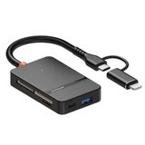 Coverzone Çoklayıcı Adaptör 8 in 1 Lightning/Type-c To USB A, SD TF MS/Macbook uyumlu Çevirici Adaptör Çok Portlu Çoklayıcı 8 in 1 USB HUB ADS-315 (ADS-315)