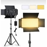 Coverzone Coverzone Pro LED Işık + Döküm Tripod Seti | 2 Batarya Dahil, YouTube ve Kick Yayınları için Profesyonel Video ve Fotoğraf Aydınlatması, U600 (Led Işık + Tripod)