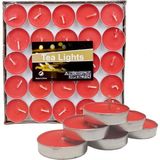 Coverzone Daire Şekilli Mum 50 Adet Dekoratif Aşk Kalp Mumları Kokulu Mumlar Seti 3.8X3.8X1CM - Kırmızı