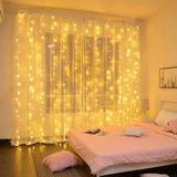 Coverzone Dekoratif Gün Işığı Perde LED Işık Zinciri –Fişli Animasyonlu Yılbaşı ve Parti Aydınlatması Ev Oda Balkon Pencere Düğün ve Doğum Günü Süslemeleri için Sıcak Işık Perde Lamba (3x2 Metre)