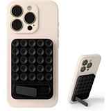 Coverzone Dikdörtgen Vantuzlu Telefon Tutucu Stand Olabilen pop-it telefon tutacağı Taşınabilir Silikon Yumuşak Telefon Standı Geniş Kullanım Alanı (Siyah)