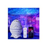 Coverzone Dinozor Yumurtası Gece Lambası Bluetooth Hoparlör Led Lamba Galaxy Projektör Led Işık K890 Beyaz