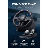 Coverzone Direksiyon Seti – 900° Dönüş, Çift Motor Titreşim, Hall Sensörlü Pedal, Rgb Işık | Pxn V900 Gen2