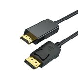 Coverzone DisplayPort to HDTV Kablo 1.8 Metre 4K Ultra HD Görüntü Aktarım Kablosu Altın Uçlu Yüksek Hızlı Video Ses İletimi Monitör TV Projektör PC Laptop Uyumlu DP to HDMI | ZR798