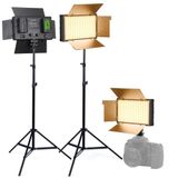 Coverzone Döküm Ayak Tripod ve Profesyonel Şarjlı Led Işık Stüdyo Ürün Tanıtım Video veya Fotoğraf Çekimleri için Youtube veya Kick Yayıncıları için Aydınlatma Pro Led 800 (Beyaz LED + Tripod)