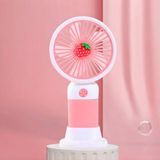 Coverzone El Tipi Mini Fan, 250mAh Batarya, USB Şarj Edilebilir, Doğal Rüzgar Özelliği, Taşınabilir ve Kompakt Tasarım, Seyahat ve Ofis İçin İdeal, Yüksek Performans, Serinletici Etki (Pembe Çilek)