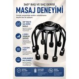 CoverZone Elektrikli Baş ve Saç Derisi Masaj Aleti, 360° Titreşimli Masaj, 6 Seviye, 3 Mod, Ayarlanabilir Baş Çevresi, 10 Dakika Zamanlayıcı, Usb-C, 1200 Mah, 25W, 3800 Rpm | XK-MG06 - Siyah
