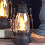 Coverzone Elektronik Taşınabilir Fener Lambası Retro Tasarım Mum Lamba Su Damlası Fitil LED Masaüstü Fener 13 cm (BEYAZ)