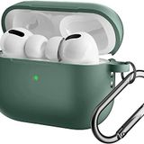 Coverzone For AirPods Pro 2 ile uyumlu Kılıf Silikon Tam Koruma Kancalı Anahtarlık Comely For Apple Airpods Pro 2 ile Uyumlu Silikon Kılıf Haki