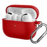 Coverzone For AirPods Pro 2 ile uyumlu Kılıf Silikon Tam Koruma Kancalı Anahtarlık Comely For Apple Airpods Pro 2 ile Uyumlu Silikon Kılıf Kırmızı