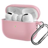 Coverzone For AirPods Pro 2 ile uyumlu Kılıf Silikon Tam Koruma Kancalı Anahtarlık Comely For Apple Airpods Pro 2 ile Uyumlu Silikon Kılıf Pembe