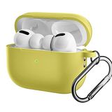 Coverzone For AirPods Pro 2 ile uyumlu Kılıf Silikon Tam Koruma Kancalı Anahtarlık Comely For Apple Airpods Pro 2 ile Uyumlu Silikon Kılıf Sarı