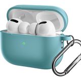 CoverZone For Airpods Pro 2 ile Uyumlu Kılıf Silikon Tam Koruma Kancalı Anahtarlık Comely Silikon Kılıf - Açık Yeşil