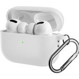 CoverZone For Airpods Pro 2 ile Uyumlu Kılıf Silikon Tam Koruma Kancalı Anahtarlık Comely Silikon Kılıf - Beyaz