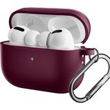 CoverZone For Airpods Pro 2 ile Uyumlu Kılıf Silikon Tam Koruma Kancalı Anahtarlık Comely Silikon Kılıf - Bordo