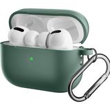 CoverZone For Airpods Pro 2 ile Uyumlu Kılıf Silikon Tam Koruma Kancalı Anahtarlık Comely Silikon Kılıf - Haki