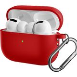 CoverZone For Airpods Pro 2 ile Uyumlu Kılıf Silikon Tam Koruma Kancalı Anahtarlık Comely Silikon Kılıf - Kırmızı