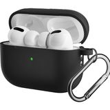 CoverZone For Airpods Pro 2 ile Uyumlu Kılıf Silikon Tam Koruma Kancalı Anahtarlık Comely Silikon Kılıf - Siyah