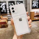 Coverzone Galaxy A22 Kılıf Kart Gözlü Antishock Köşeli Kamera Korumalı Cardcase Silikon Antrasit Şeffaf