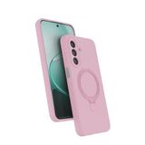 Coverzone Galaxy A27 ile uyumlu Kılıf MagSafe ile uyumlu Z-Samara Kapak Wireless Şarj Özellikli Stand Olabilen Galaxy A27 kilif Pembe