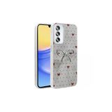 Coverzone Galaxy A35/A55 İle Uyumlu Figürlü Ponti Silikon Telefon Kılıfı Gümüş Kurdele