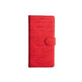 Coverzone Galaxy S21 Plus Standlı Kartvizitli Ve Para Gözlü Kumaş Desen Cüzdan Kılıf Kırmızı