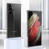 Coverzone Galaxy S22 Ultra ile uyumlu Kılıf Z-Nitro Anti Shock Silikon Kapak Kamera Korumalı Antişok Airbag Köşe Korumalı Silikon Şeffaf Kılıf