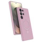 Coverzone Galaxy S23 Ultra ile uyumlu Kılıf MagSafe ile uyumlu Z-Samara Kapak Wireless Şarj Özellikli Stand Olabilen S23 Ultra kilif Pembe