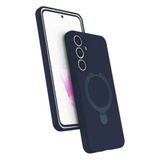 Coverzone Galaxy S24 Fe ile uyumlu Kılıf MagSafe ile uyumlu Z-Samara Kapak Wireless Şarj Özellikli Stand Olabilen S24 Fe kilif Lacivert