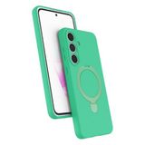 Coverzone Galaxy S24 Fe ile uyumlu Kılıf MagSafe ile uyumlu Z-Samara Kapak Wireless Şarj Özellikli Stand Olabilen S24 Fe kilif Yeşil