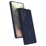 Coverzone Galaxy S24 Ultra ile uyumlu Kılıf MagSafe ile uyumlu Z-Samara Kapak Wireless Şarj Özellikli Stand Olabilen S24 Ultra kilif Lacivert