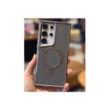Coverzone Galaxy S25 Plus Uyumlu Kılıf Karbon Fiber Görünümlü Magsafe Uyumlu Stand Olabilen Carbon