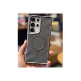 Coverzone Galaxy S25 Ultra İle Uyumlu Kılıf Karbon Fiber Görünümlü Magsafe İle Uyumlu Stand Olabilen Carbon