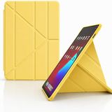 Coverzone Galaxy Tab A11 ile Uyumlu Kılıf Kalem Koyma Bölmeli Stand Olan Uyku Modlu Suni Deri, Yarı Transparan Silikon Arka Yüzey Ergonomik Yapılı, Attravtive Smart Cover Sarı